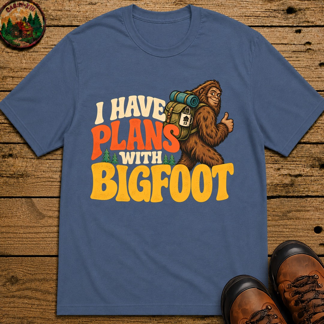 Plans With Bigfoot T-Shirt - Blue Jean