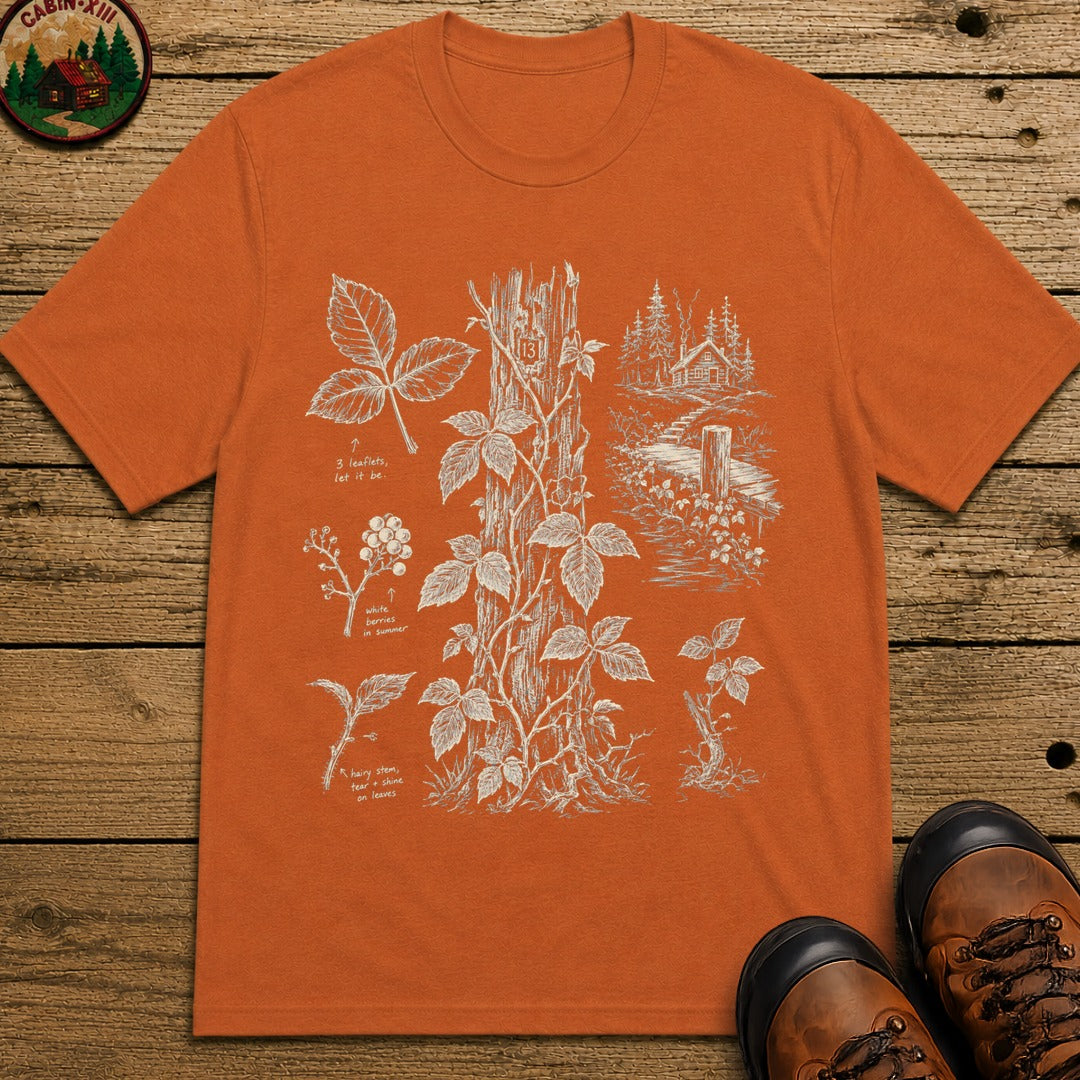 Poison Ivy Identification Sketch T-Shirt - Yam