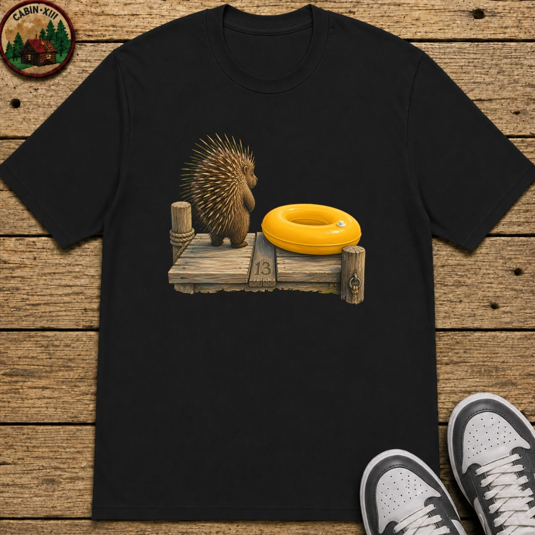 Porcupine And Innertube Kids T-Shirt - Black