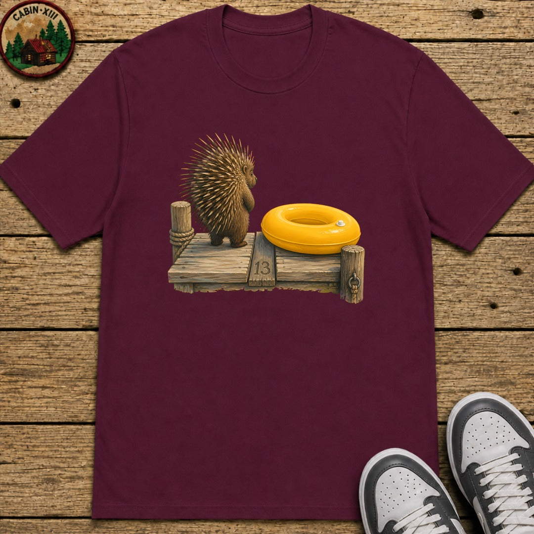 Porcupine And Innertube Kids T-Shirt - Maroon