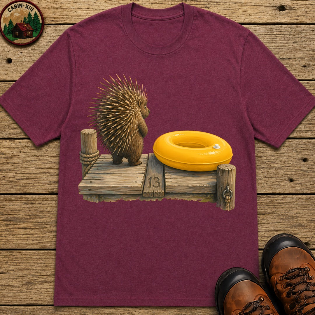 Porcupine And Innertube T-Shirt - Berry