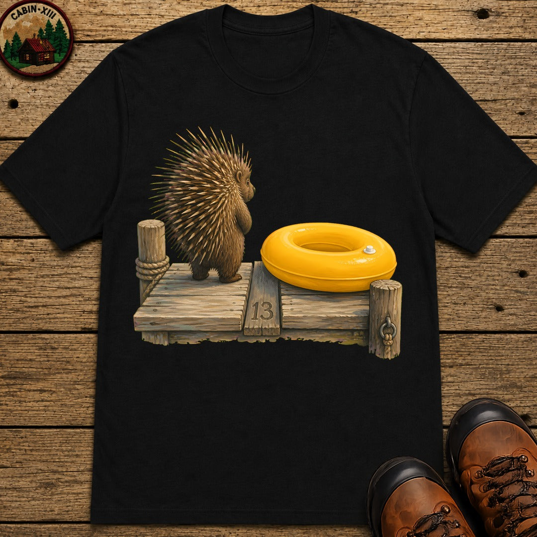 Porcupine And Innertube T-Shirt - Black