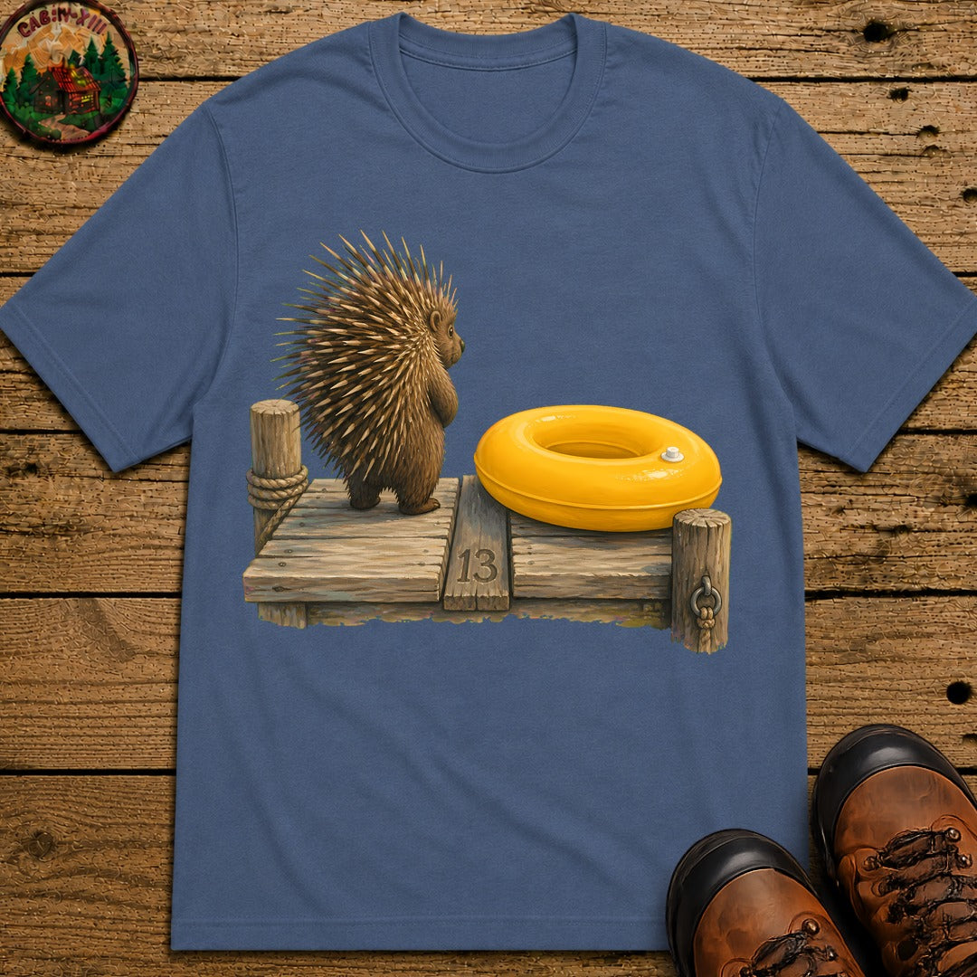 Porcupine And Innertube T-Shirt - Blue Jean
