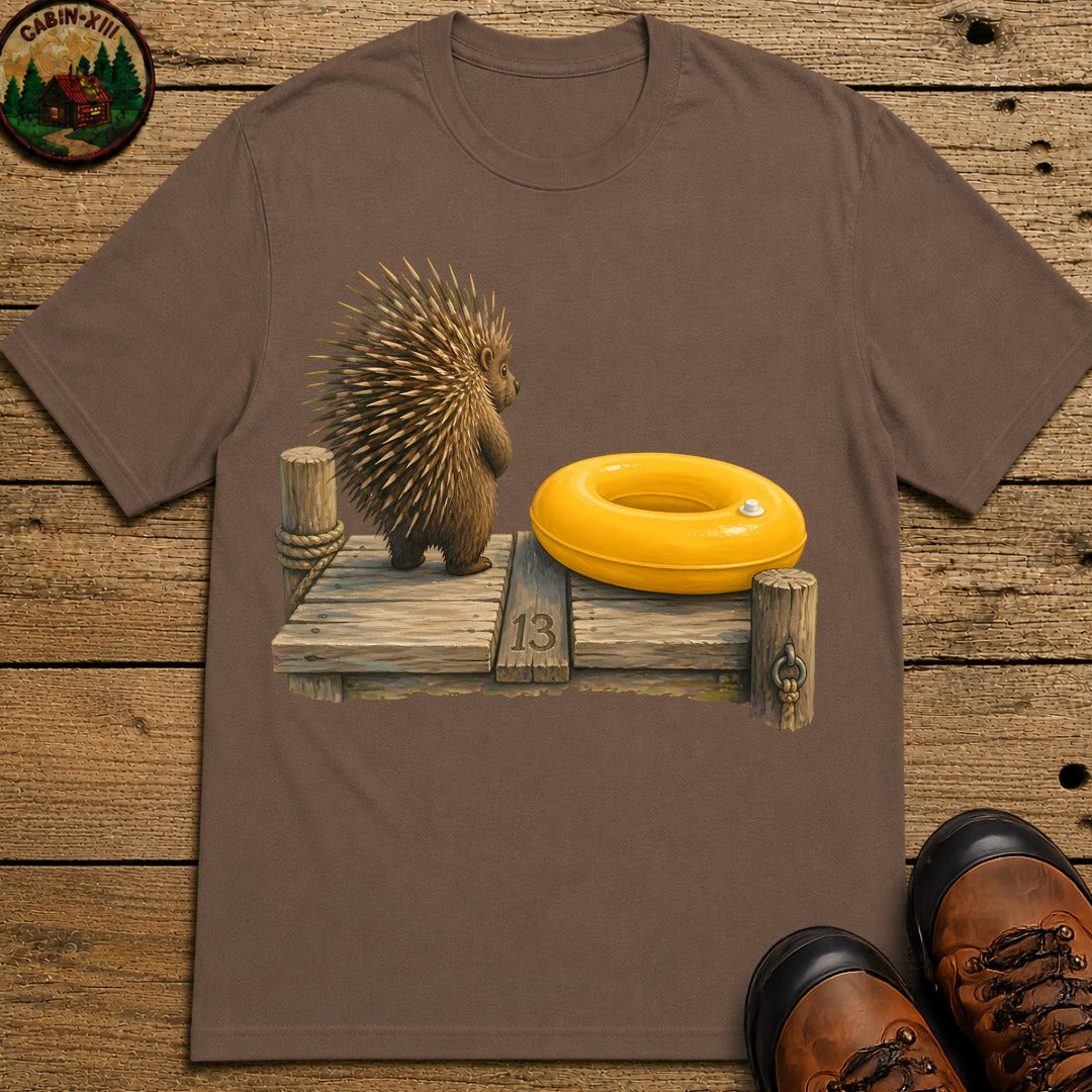 Porcupine And Innertube T-Shirt - Espresso