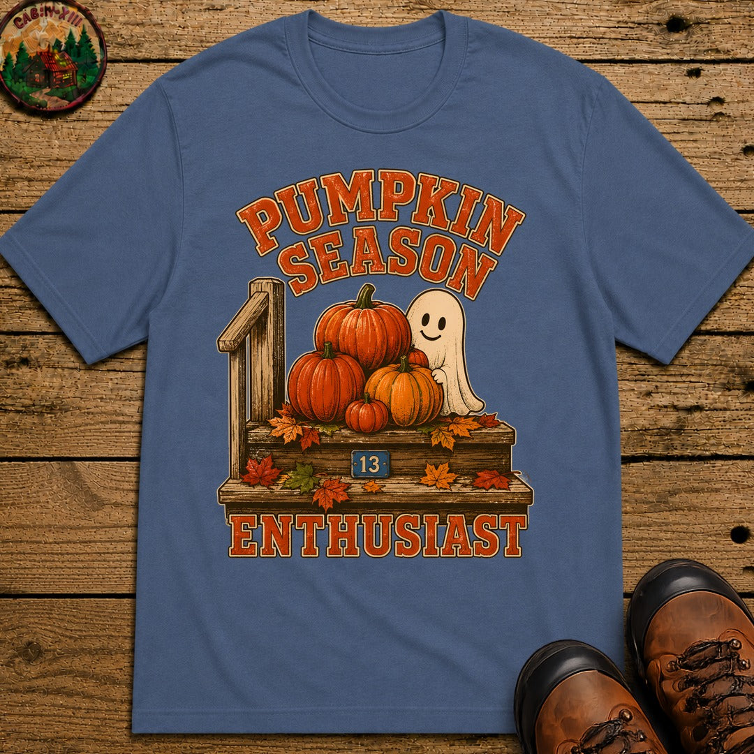 Pumpkin Season Enthusiast T Shirt - Blue Jean