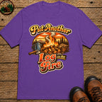 Put Another Log on the Fire — Retro Campfire Tee - Grape
