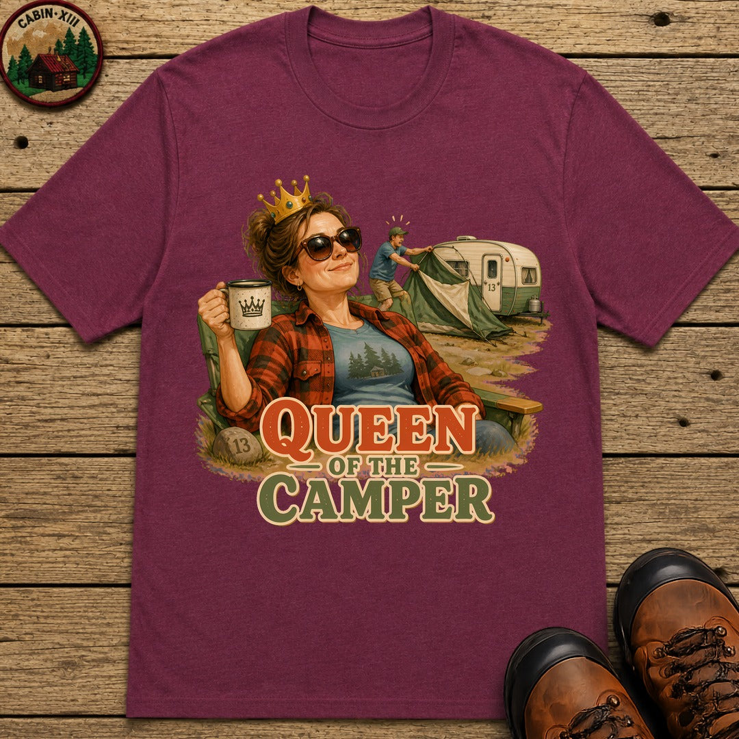 Queen Of The Camper T-Shirt - Berry