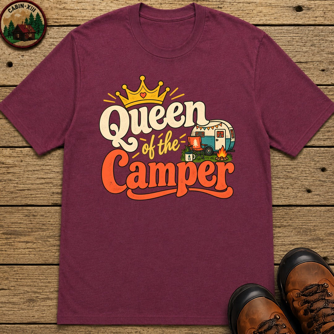 Queen Of The Camper T-Shirt - Berry