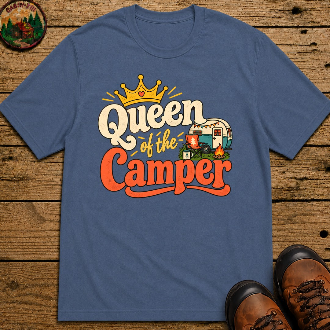 Queen Of The Camper T-Shirt - Blue Jean