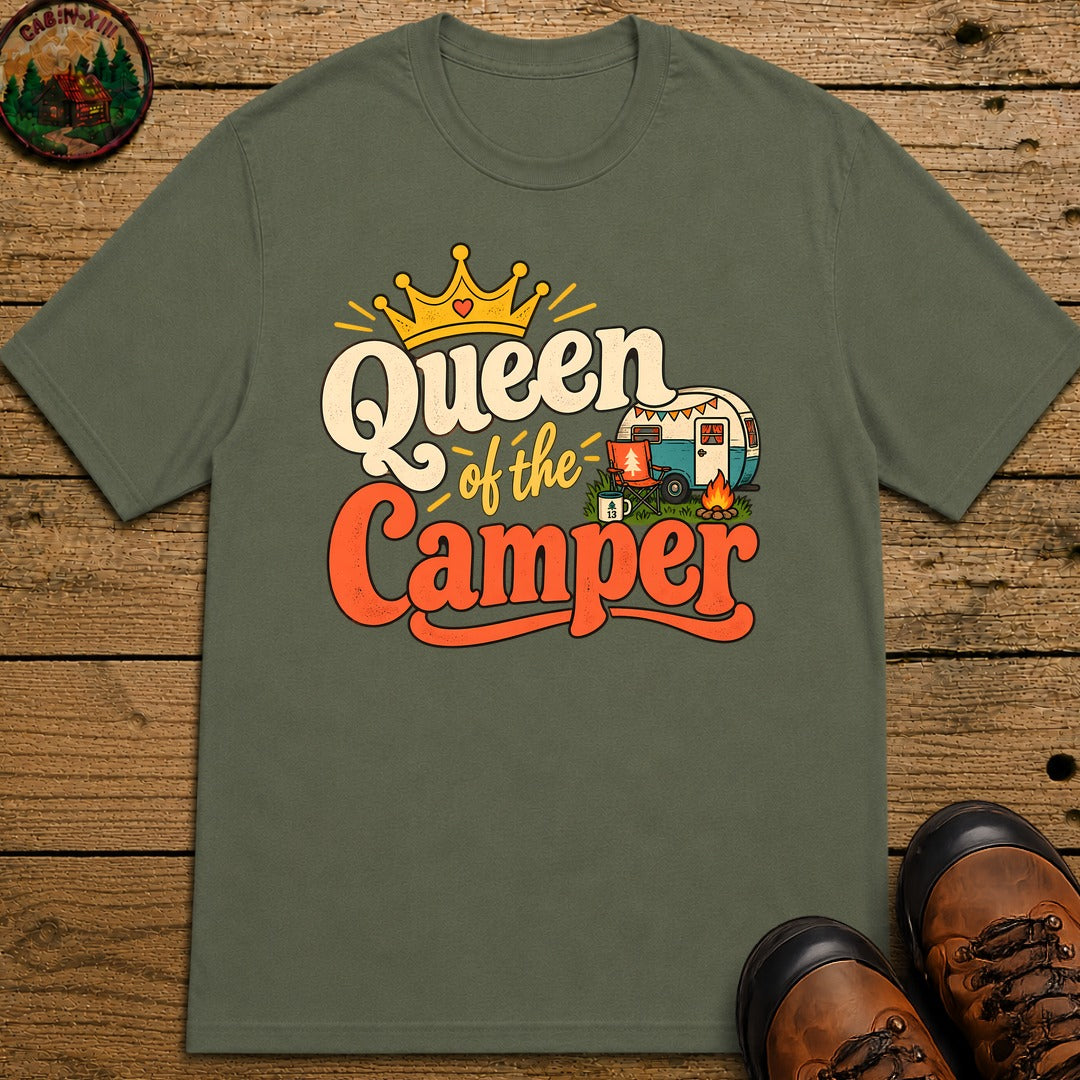 Queen Of The Camper T-Shirt - Moss