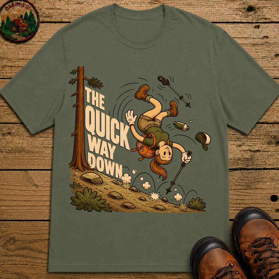 Quick Way Down T-Shirt - Moss