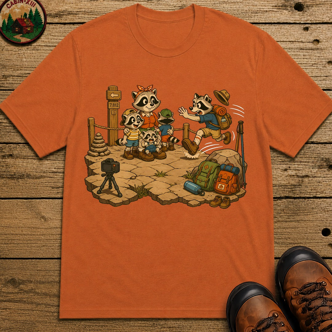 Raccoon Family Photo T-Shirt - Yam