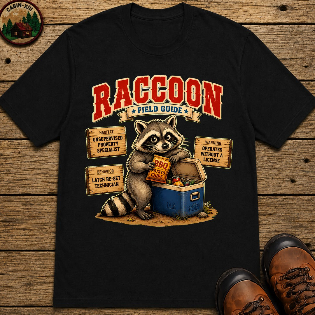 Raccoon Field Guide T-Shirt - Black