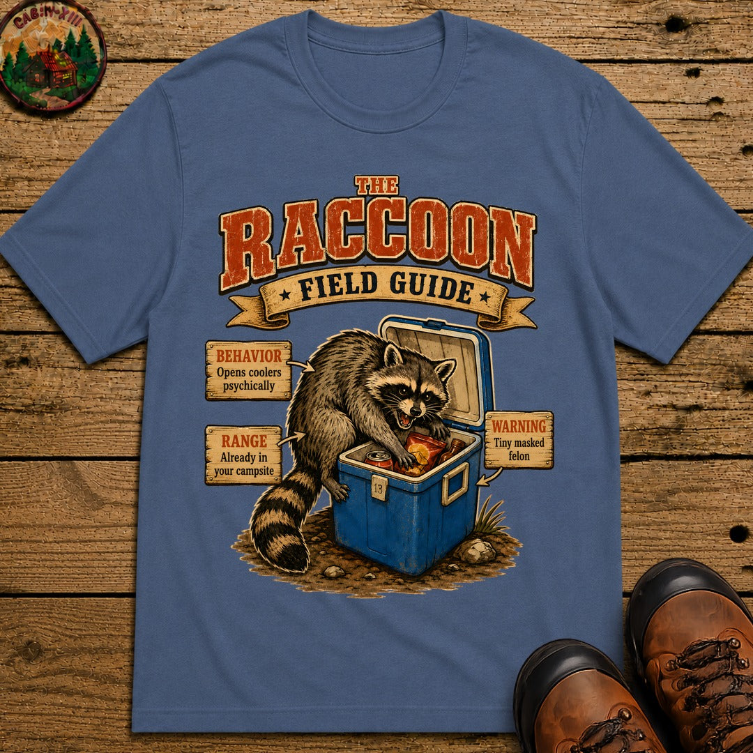 Raccoon Field Guide T-Shirt - Blue Jean