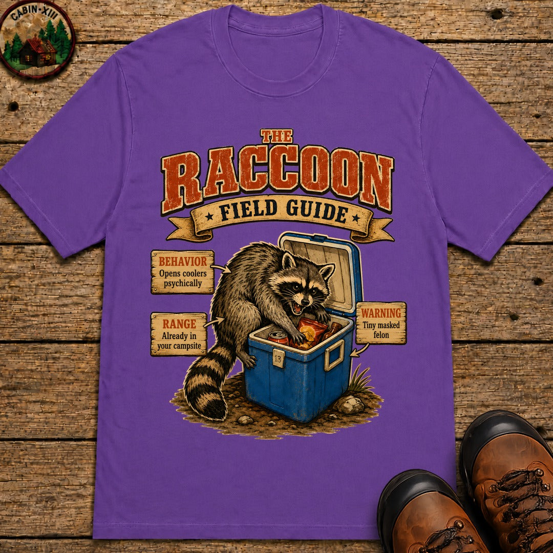 Raccoon Field Guide T-Shirt - Grape