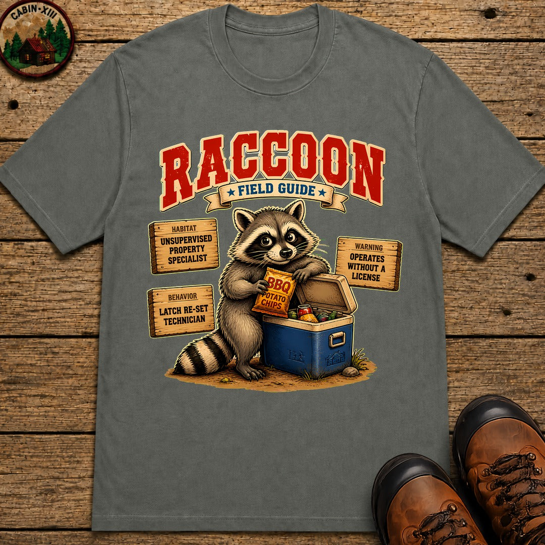 Raccoon Field Guide T-Shirt - Pepper