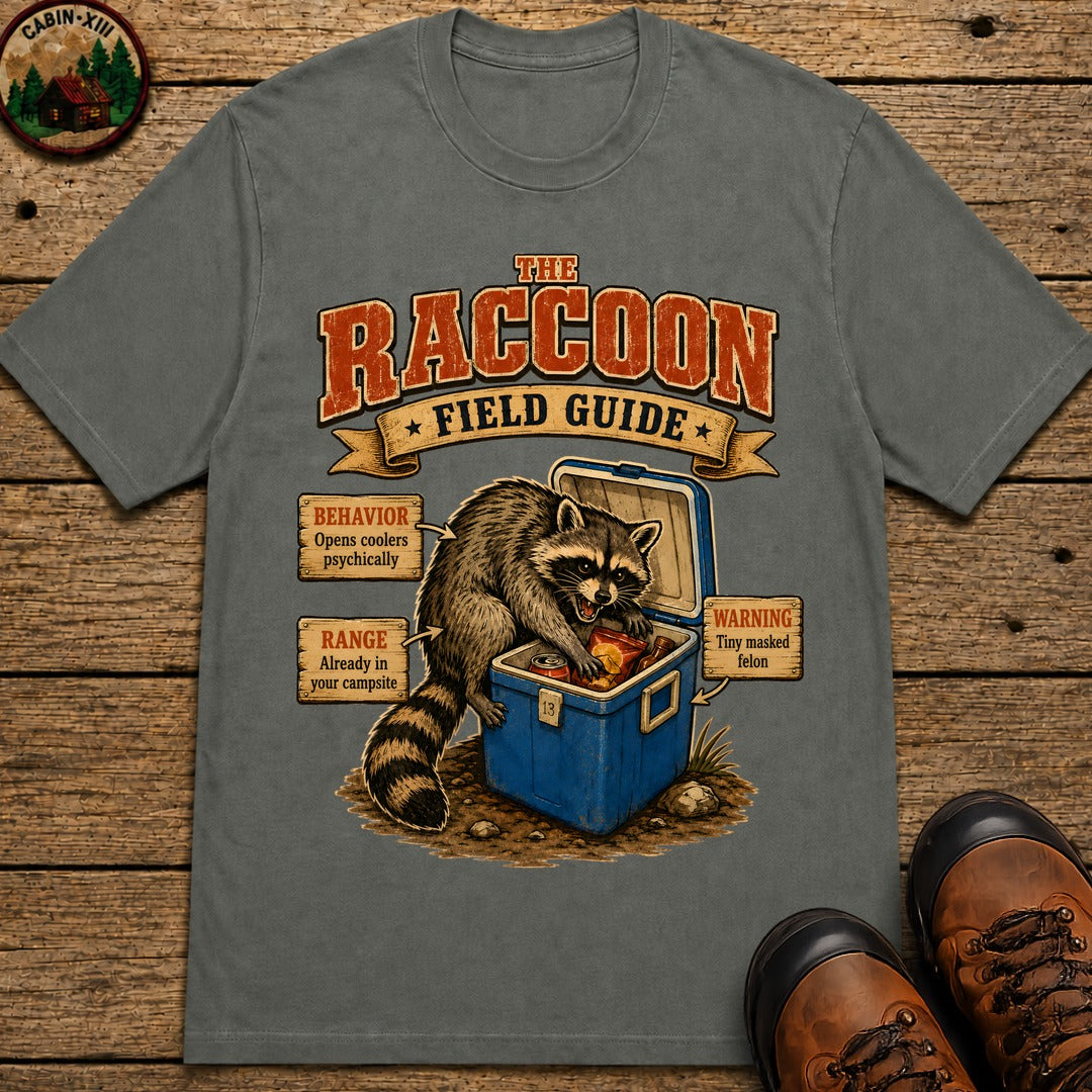 Raccoon Field Guide T-Shirt - Pepper