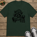 Raccoon In A Beanie Kids T-Shirt - Forest Green