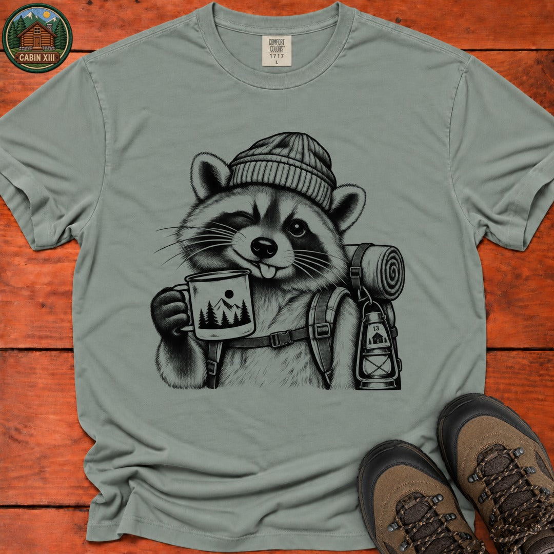 Raccoon In A Beanie T-Shirt - Bay