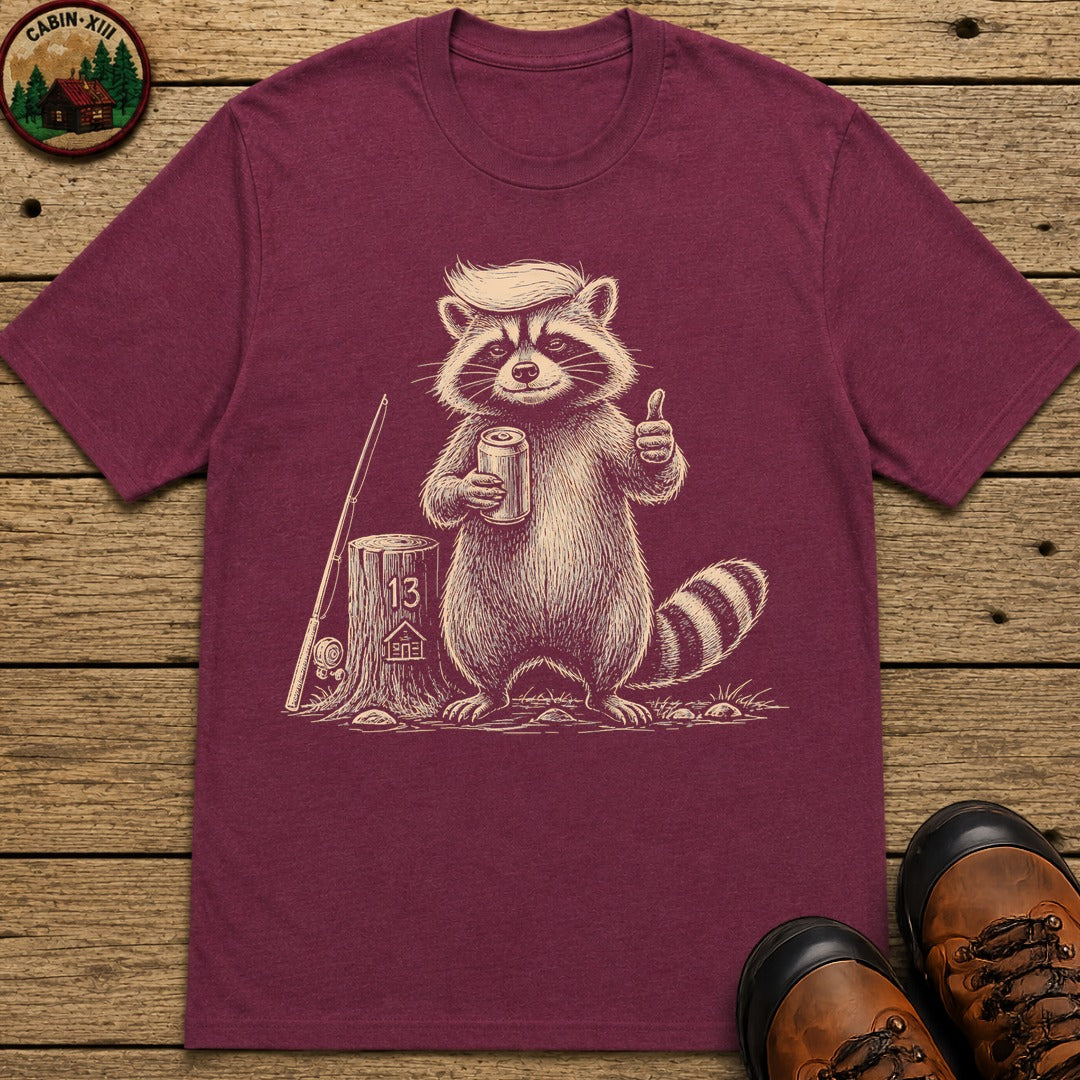 Raccoon Trump T-Shirt - Berry