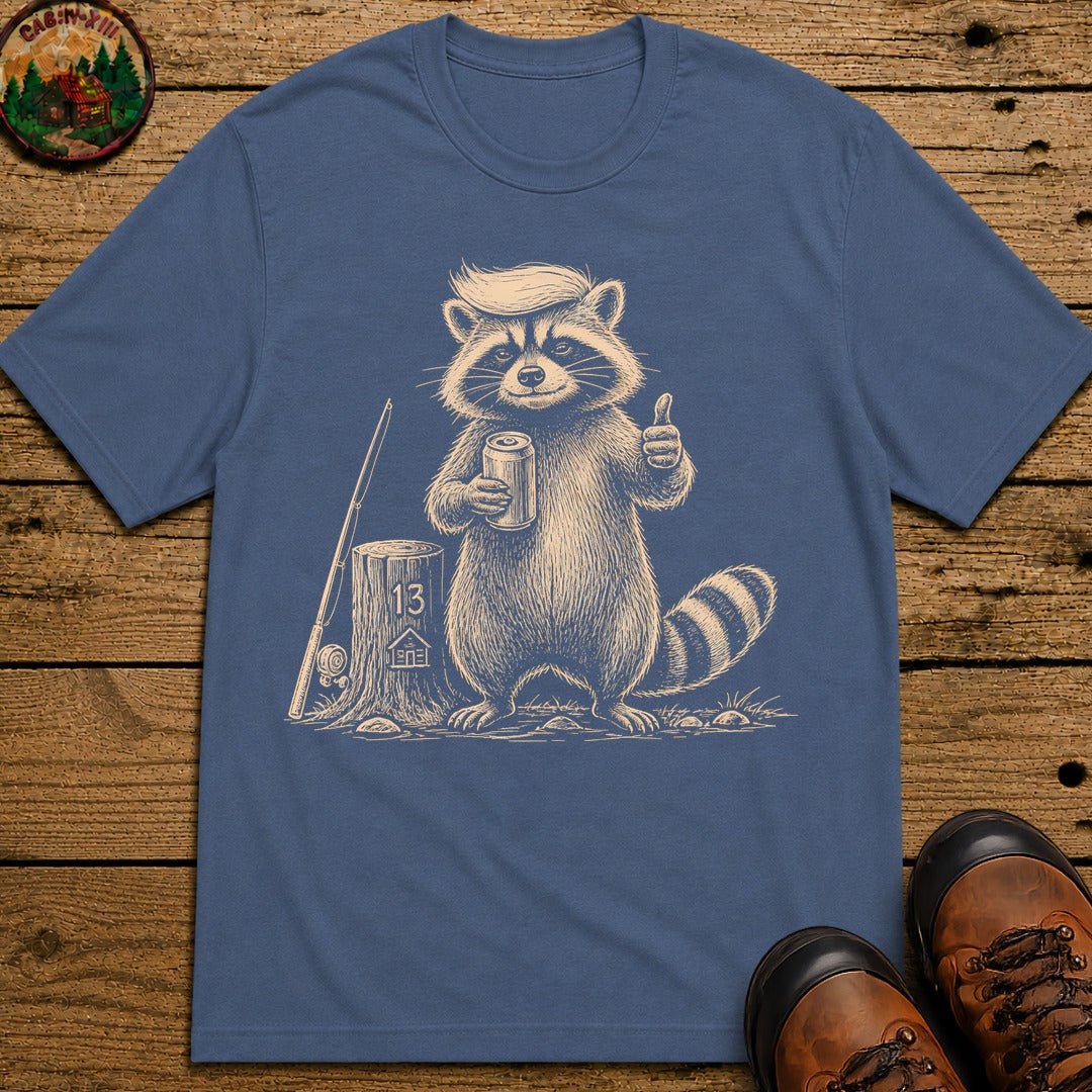 Raccoon Trump T-Shirt - Blue Jean
