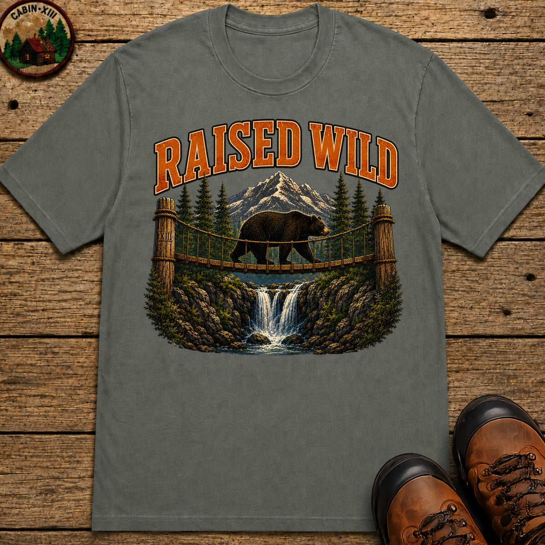 Raised Wild Vintage Outdoor Bear Shirt — Nature Graphic Tee - Pepper