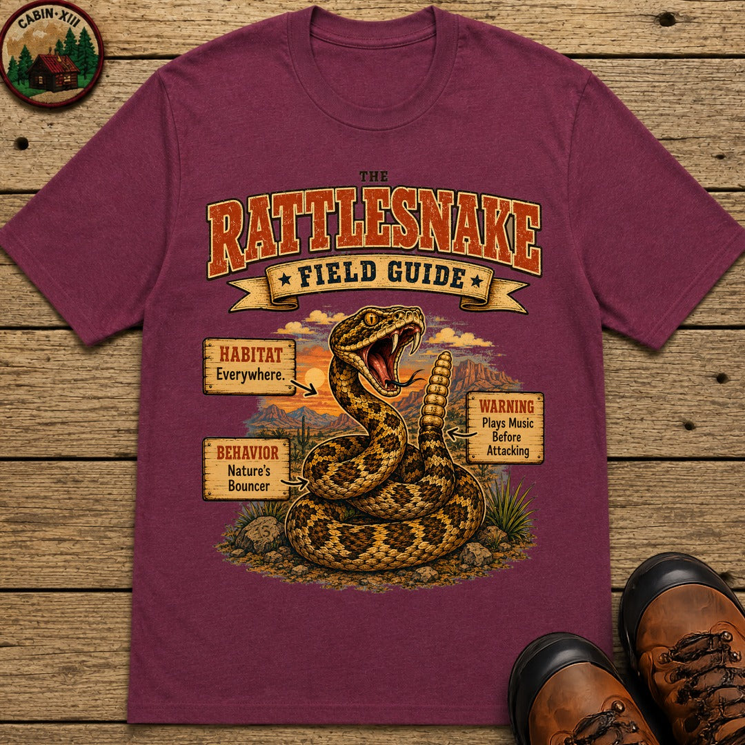 Rattlesnake Field Guide - Plays Music Before Attacking Tee - Berry