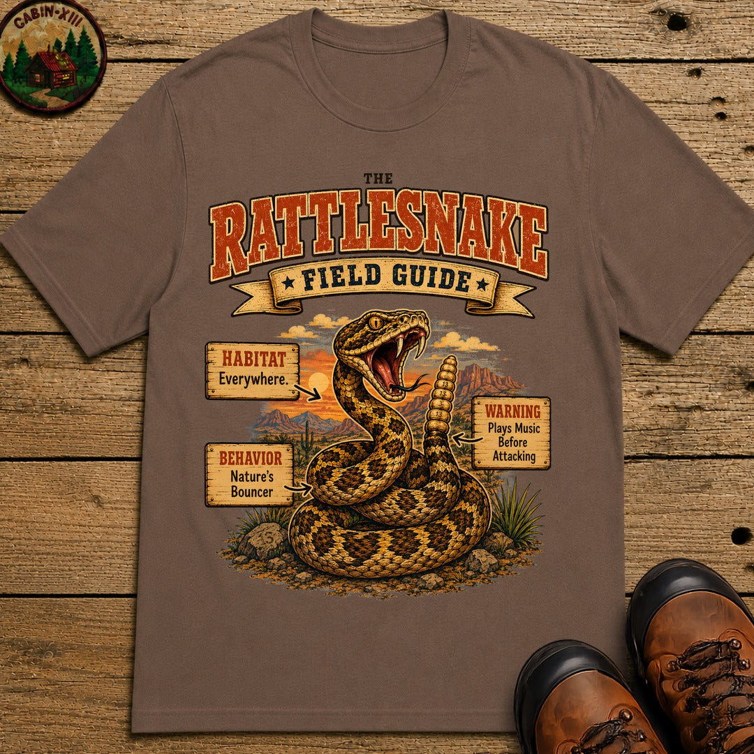 Rattlesnake Field Guide - Plays Music Before Attacking Tee - Espresso