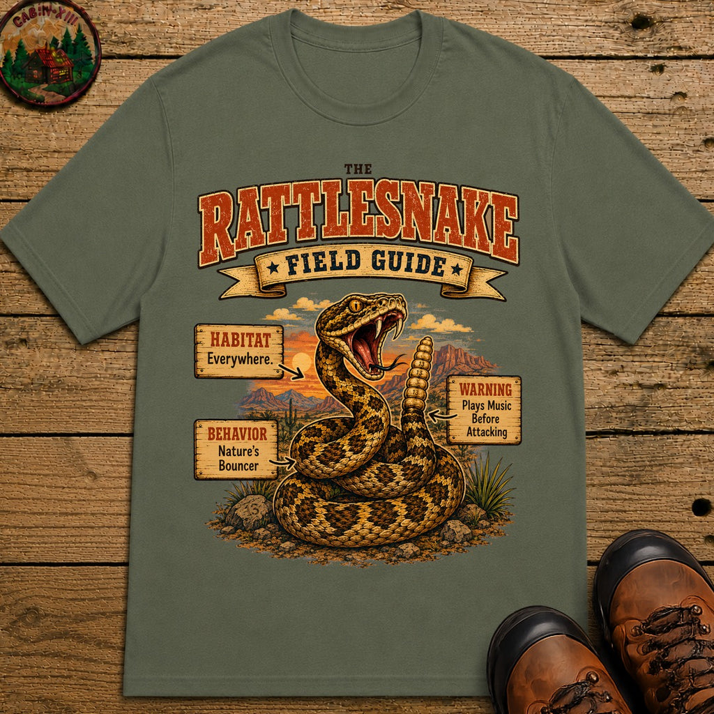 Rattlesnake Field Guide - Plays Music Before Attacking Tee - Moss