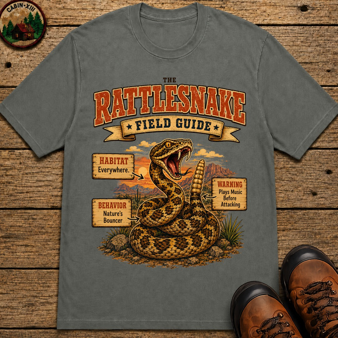 Rattlesnake Field Guide - Plays Music Before Attacking Tee - Pepper
