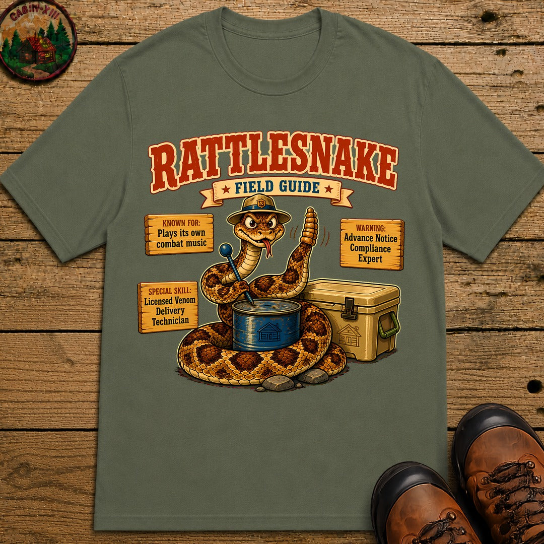 Rattlesnake Field Guide T-Shirt - Moss