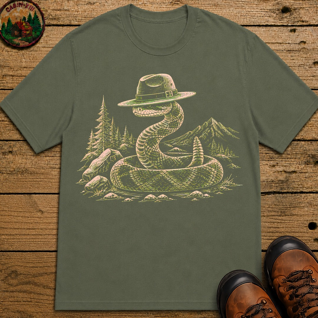 Rattlesnake Ranger Sketch T-Shirt - Moss