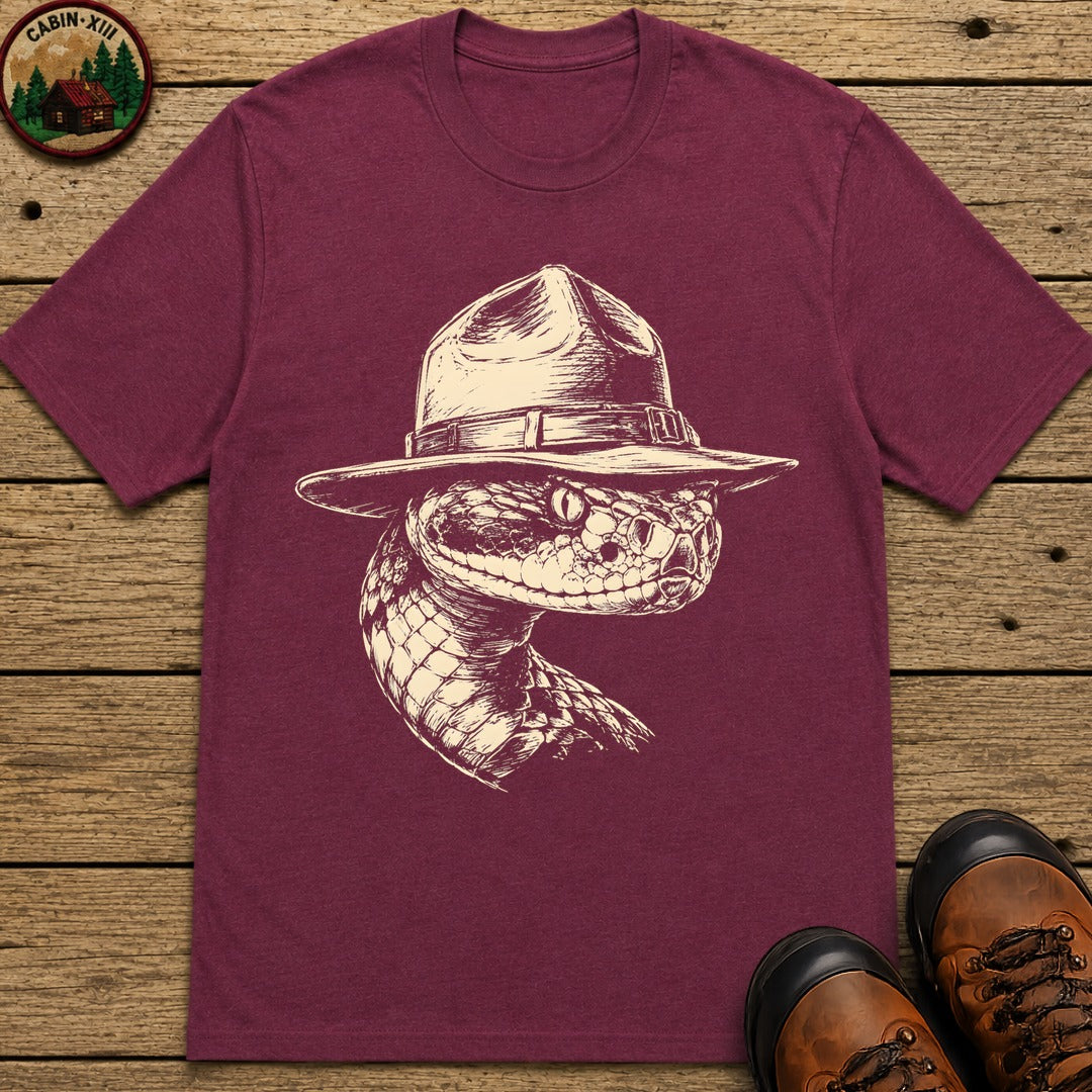 Rattlesnake Ranger — Vintage Sketch Outdoor Wildlife Tee - Berry