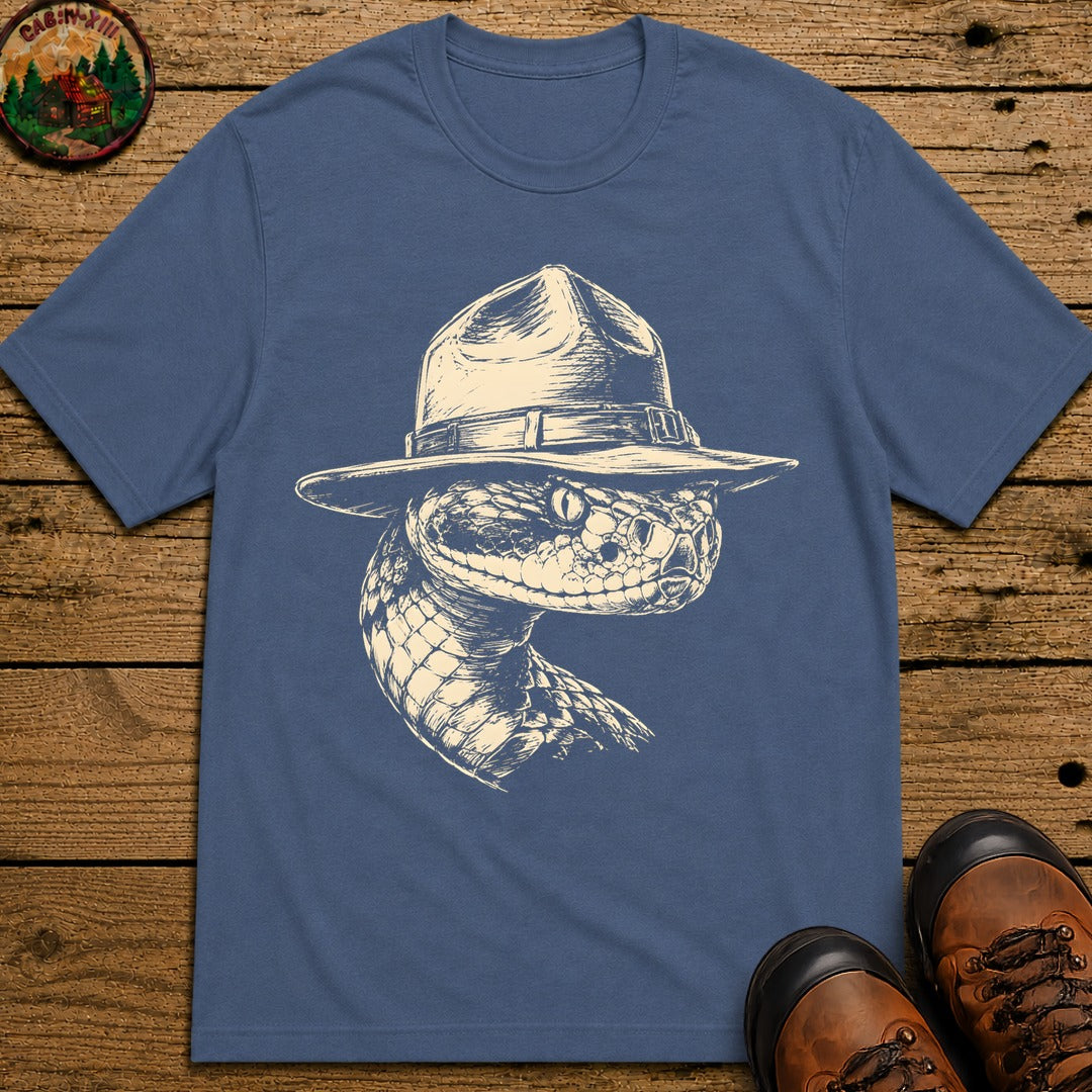 Rattlesnake Ranger — Vintage Sketch Outdoor Wildlife Tee - Blue Jean