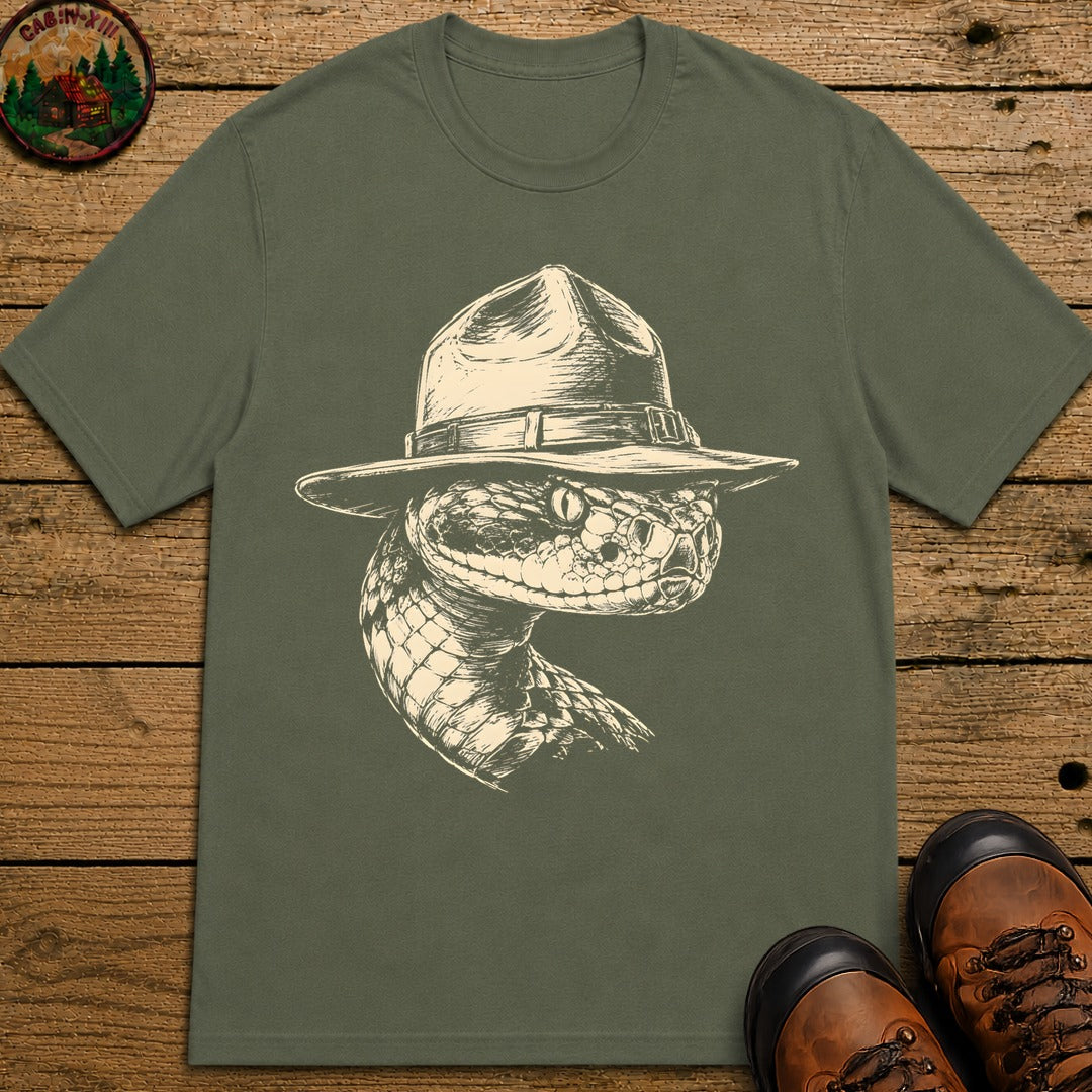 Rattlesnake Ranger — Vintage Sketch Outdoor Wildlife Tee - Moss
