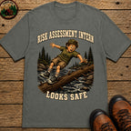 Risk Assessment Intern Looks Safe — Funny Camping Humor Tee - Pepper