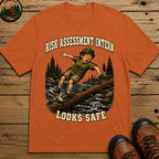 Risk Assessment Intern Looks Safe — Funny Camping Humor Tee - Yam