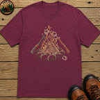 Roasing Marshmallows Line Art T-Shirt - Berry