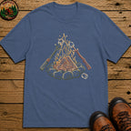 Roasing Marshmallows Line Art T-Shirt - Blue Jean