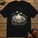 Roasting Marshmallows Sketch T-Shirt - Black