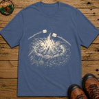 Roasting Marshmallows Sketch T-Shirt - Blue Jean