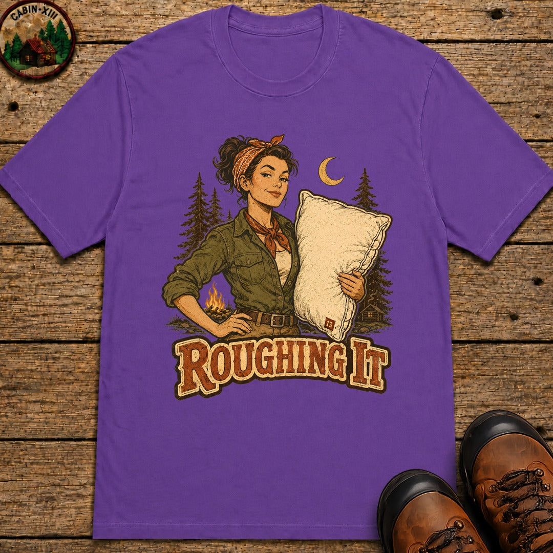 Roughing It (Pinup) T-Shirt - Grape