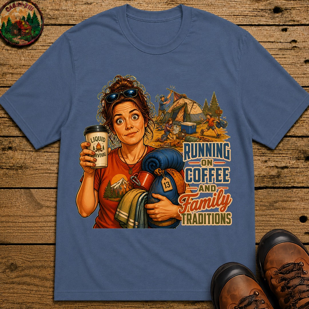 Running On Coffee T-Shirt - Blue Jean