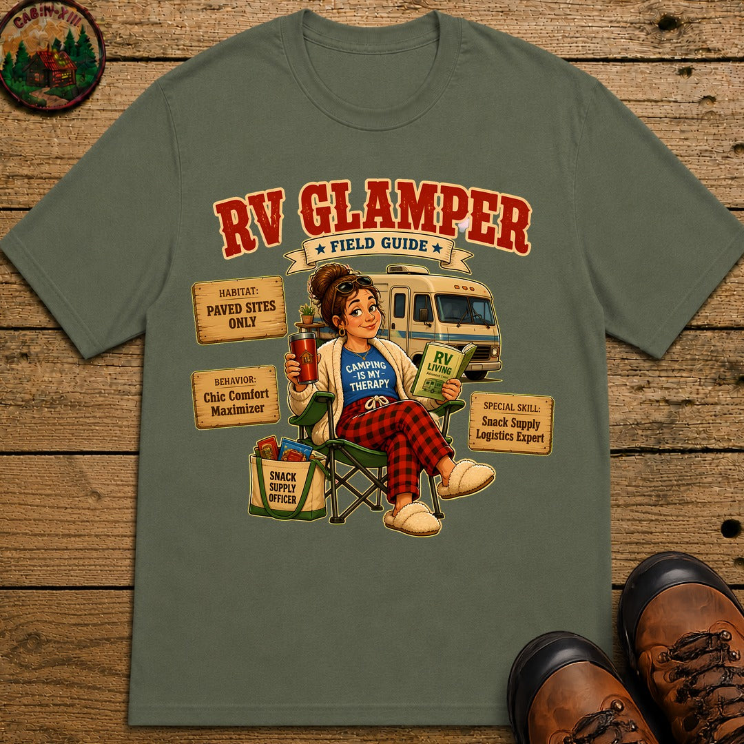 Rv Glamper Field Guide T-Shirt - Moss