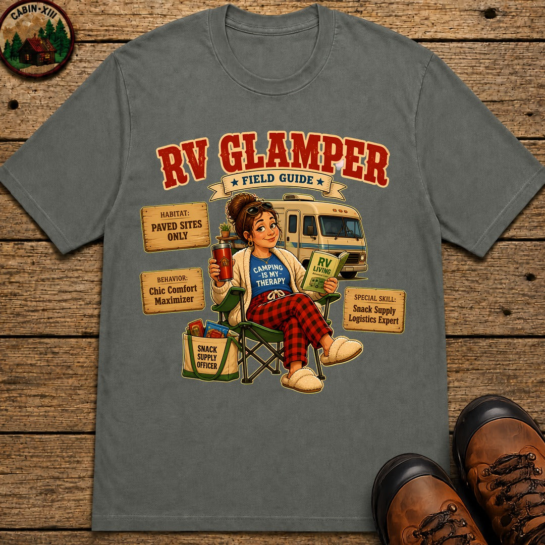 Rv Glamper Field Guide T-Shirt - Pepper