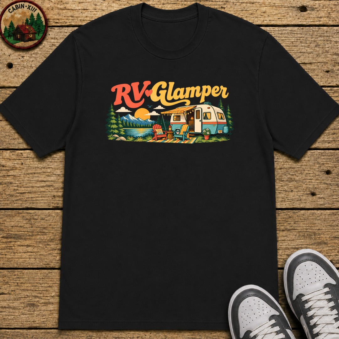 Rv Glamper Half Color Kids T-Shirt - Black