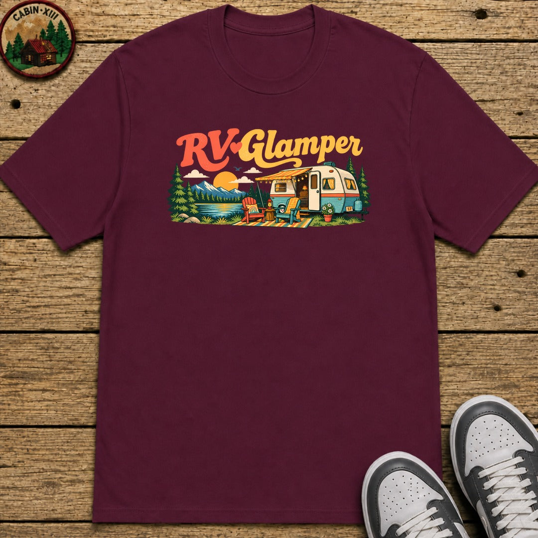 Rv Glamper Half Color Kids T-Shirt - Maroon
