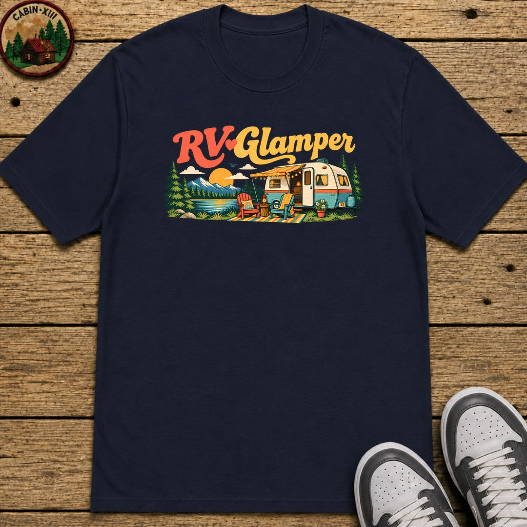 Rv Glamper Half Color Kids T-Shirt - Navy