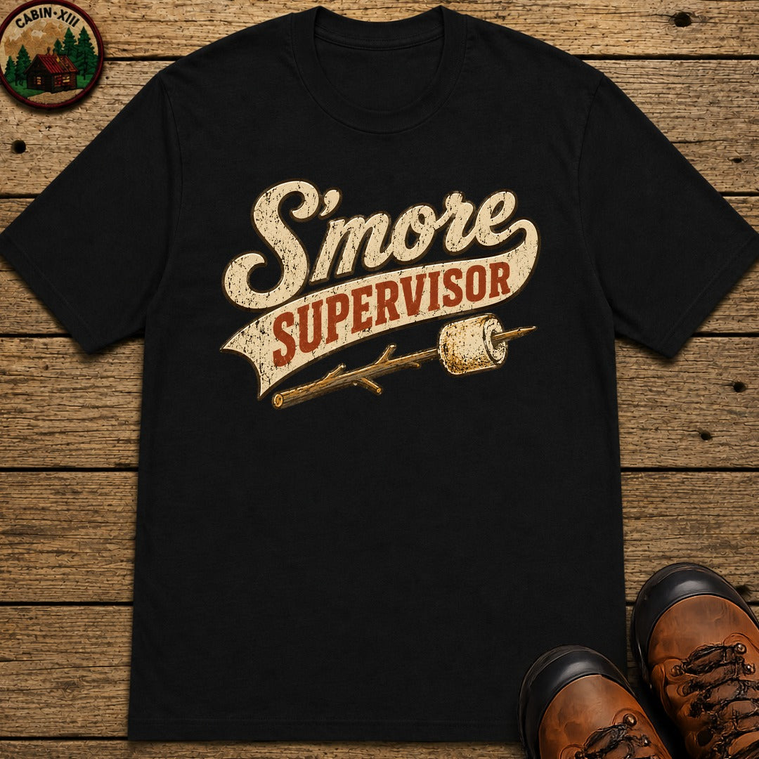 S'more Supervisor — Funny Campfire Camping Humor Tee - Black