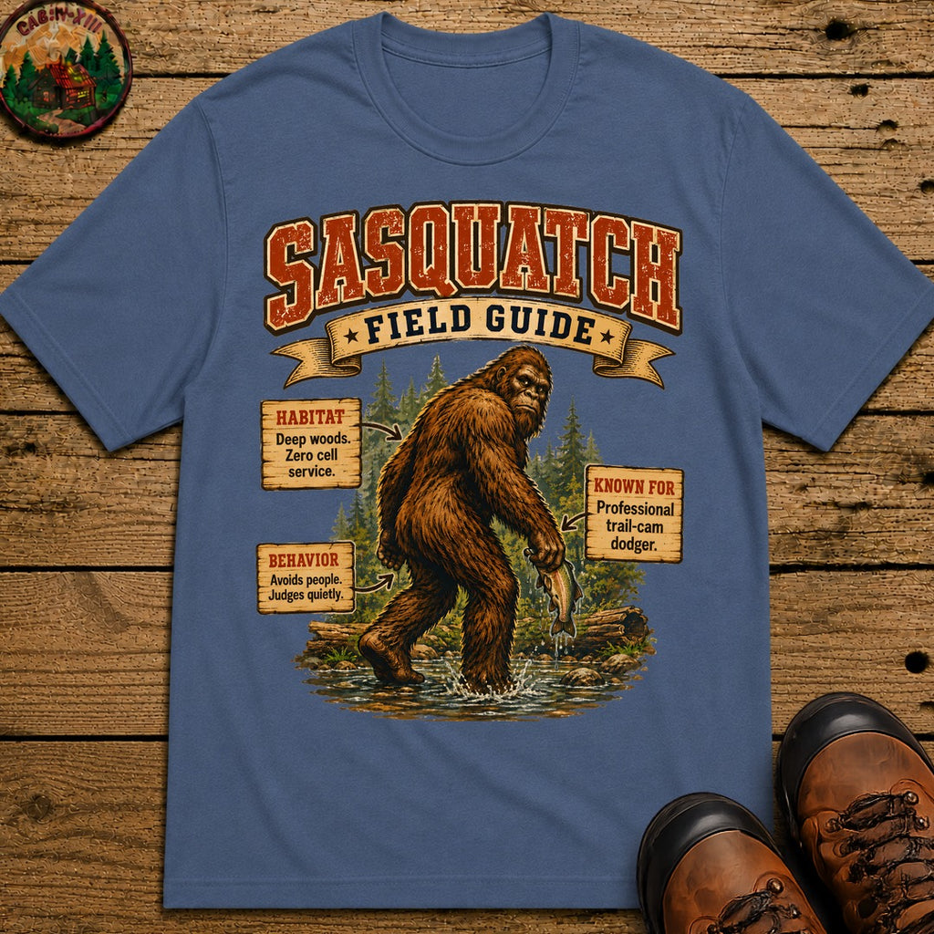 Sasquatch Field Guide T-Shirt - Blue Jean